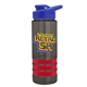 a smoke bottle & blue lid & red grip sergeant stripe - 24 oz tritan(tm) bottle with drink thru lid, stripe bands, and digital imprint