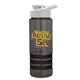 a smoke bottle & white lid & black grip sergeant stripe - 24 oz tritan(tm) bottle with drink thru lid, stripe bands, and digital imprint