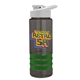 a smoke bottle & white lid & green grip sergeant stripe - 24 oz tritan(tm) bottle with drink thru lid, stripe bands, and digital imprint
