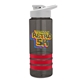 a smoke bottle & white lid & red grip sergeant stripe - 24 oz tritan(tm) bottle with drink thru lid, stripe bands, and digital imprint