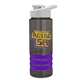 a smoke bottle & white lid & violet grip sergeant stripe - 24 oz tritan(tm) bottle with drink thru lid, stripe bands, and digital imprint