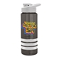 a smoke bottle & white lid & white grip sergeant stripe - 24 oz tritan(tm) bottle with drink thru lid, stripe bands, and digital imprint