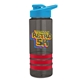 a smoke bottle & cyan lid & red grip sergeant stripe - 24 oz tritan(tm) bottle with drink thru lid, stripe bands, and digital imprint