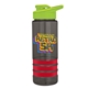 a smoke bottle & lime-green lid & red grip sergeant stripe - 24 oz tritan(tm) bottle with drink thru lid, stripe bands, and digital imprint