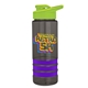 a smoke bottle & lime-green lid & violet grip sergeant stripe - 24 oz tritan(tm) bottle with drink thru lid, stripe bands, and digital imprint