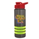 a smoke bottle & red lid & lime-green grip sergeant stripe - 24 oz tritan(tm) bottle with drink thru lid, stripe bands, and digital imprint
