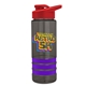 a smoke bottle & red lid & violet grip sergeant stripe - 24 oz tritan(tm) bottle with drink thru lid, stripe bands, and digital imprint