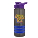 a smoke bottle & violet lid & blue grip sergeant stripe - 24 oz tritan(tm) bottle with drink thru lid, stripe bands, and digital imprint