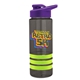 a smoke bottle & violet lid & lime-green grip sergeant stripe - 24 oz tritan(tm) bottle with drink thru lid, stripe bands, and digital imprint