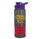 a smoke bottle & violet lid & red grip sergeant stripe - 24 oz tritan(tm) bottle with drink thru lid, stripe bands, and digital imprint