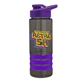 a smoke bottle & violet lid & violet grip sergeant stripe - 24 oz tritan(tm) bottle with drink thru lid, stripe bands, and digital imprint