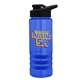 a blue bottle & black lid & blue grip sergeant stripe - 24 oz tritan(tm) bottle with drink thru lid, stripe bands, and digital imprint