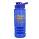 a blue bottle & blue lid & blue grip sergeant stripe - 24 oz tritan(tm) bottle with drink thru lid, stripe bands, and digital imprint