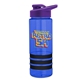 a blue bottle & violet lid & black grip sergeant stripe - 24 oz tritan(tm) bottle with drink thru lid, stripe bands, and digital imprint
