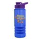 a blue bottle & violet lid & blue grip sergeant stripe - 24 oz tritan(tm) bottle with drink thru lid, stripe bands, and digital imprint