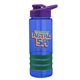 a blue bottle & violet lid & green grip sergeant stripe - 24 oz tritan(tm) bottle with drink thru lid, stripe bands, and digital imprint