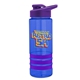 a blue bottle & violet lid & violet grip sergeant stripe - 24 oz tritan(tm) bottle with drink thru lid, stripe bands, and digital imprint