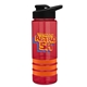 a red bottle & black lid & orange grip sergeant stripe - 24 oz tritan(tm) bottle with drink thru lid, stripe bands, and digital imprint