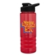 a red bottle & black lid & red grip sergeant stripe - 24 oz tritan(tm) bottle with drink thru lid, stripe bands, and digital imprint