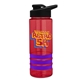 a red bottle & black lid & violet grip sergeant stripe - 24 oz tritan(tm) bottle with drink thru lid, stripe bands, and digital imprint