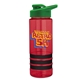 a red bottle & green lid & black grip sergeant stripe - 24 oz tritan(tm) bottle with drink thru lid, stripe bands, and digital imprint