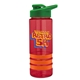 a red bottle & green lid & orange grip sergeant stripe - 24 oz tritan(tm) bottle with drink thru lid, stripe bands, and digital imprint
