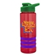 a red bottle & green lid & violet grip sergeant stripe - 24 oz tritan(tm) bottle with drink thru lid, stripe bands, and digital imprint