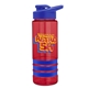 a red bottle & blue lid & blue grip sergeant stripe - 24 oz tritan(tm) bottle with drink thru lid, stripe bands, and digital imprint