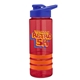 a red bottle & blue lid & orange grip sergeant stripe - 24 oz tritan(tm) bottle with drink thru lid, stripe bands, and digital imprint