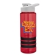 a red bottle & white lid & black grip sergeant stripe - 24 oz tritan(tm) bottle with drink thru lid, stripe bands, and digital imprint