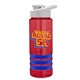 a red bottle & white lid & blue grip sergeant stripe - 24 oz tritan(tm) bottle with drink thru lid, stripe bands, and digital imprint