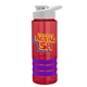 a red bottle & white lid & violet grip sergeant stripe - 24 oz tritan(tm) bottle with drink thru lid, stripe bands, and digital imprint