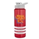a red bottle & white lid & white grip sergeant stripe - 24 oz tritan(tm) bottle with drink thru lid, stripe bands, and digital imprint