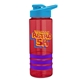 a red bottle & cyan lid & violet grip sergeant stripe - 24 oz tritan(tm) bottle with drink thru lid, stripe bands, and digital imprint