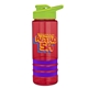 a red bottle & lime-green lid & violet grip sergeant stripe - 24 oz tritan(tm) bottle with drink thru lid, stripe bands, and digital imprint
