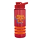 a red bottle & red lid & orange grip sergeant stripe - 24 oz tritan(tm) bottle with drink thru lid, stripe bands, and digital imprint