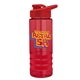 a red bottle & red lid & red grip sergeant stripe - 24 oz tritan(tm) bottle with drink thru lid, stripe bands, and digital imprint