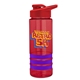 a red bottle & red lid & violet grip sergeant stripe - 24 oz tritan(tm) bottle with drink thru lid, stripe bands, and digital imprint