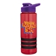 a red bottle & violet lid & black grip sergeant stripe - 24 oz tritan(tm) bottle with drink thru lid, stripe bands, and digital imprint