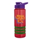 a red bottle & violet lid & green grip sergeant stripe - 24 oz tritan(tm) bottle with drink thru lid, stripe bands, and digital imprint