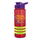 a red bottle & violet lid & lime-green grip sergeant stripe - 24 oz tritan(tm) bottle with drink thru lid, stripe bands, and digital imprint