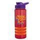 a red bottle & violet lid & orange grip sergeant stripe - 24 oz tritan(tm) bottle with drink thru lid, stripe bands, and digital imprint