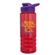 a red bottle & violet lid & red grip sergeant stripe - 24 oz tritan(tm) bottle with drink thru lid, stripe bands, and digital imprint