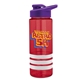 a red bottle & violet lid & white grip sergeant stripe - 24 oz tritan(tm) bottle with drink thru lid, stripe bands, and digital imprint