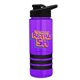 a violet bottle & black lid & black grip sergeant stripe - 24 oz tritan(tm) bottle with drink thru lid, stripe bands, and digital imprint