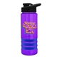 a violet bottle & black lid & blue grip sergeant stripe - 24 oz tritan(tm) bottle with drink thru lid, stripe bands, and digital imprint