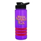 a violet bottle & black lid & red grip sergeant stripe - 24 oz tritan(tm) bottle with drink thru lid, stripe bands, and digital imprint