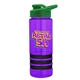 a violet bottle & green lid & black grip sergeant stripe - 24 oz tritan(tm) bottle with drink thru lid, stripe bands, and digital imprint