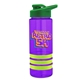 a violet bottle & green lid & lime-green grip sergeant stripe - 24 oz tritan(tm) bottle with drink thru lid, stripe bands, and digital imprint