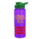 a violet bottle & green lid & red grip sergeant stripe - 24 oz tritan(tm) bottle with drink thru lid, stripe bands, and digital imprint